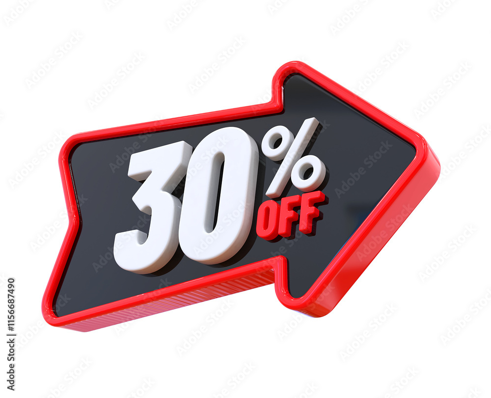 30 Percent Offer Label in 3d 30 Percent Offer Label in 3d