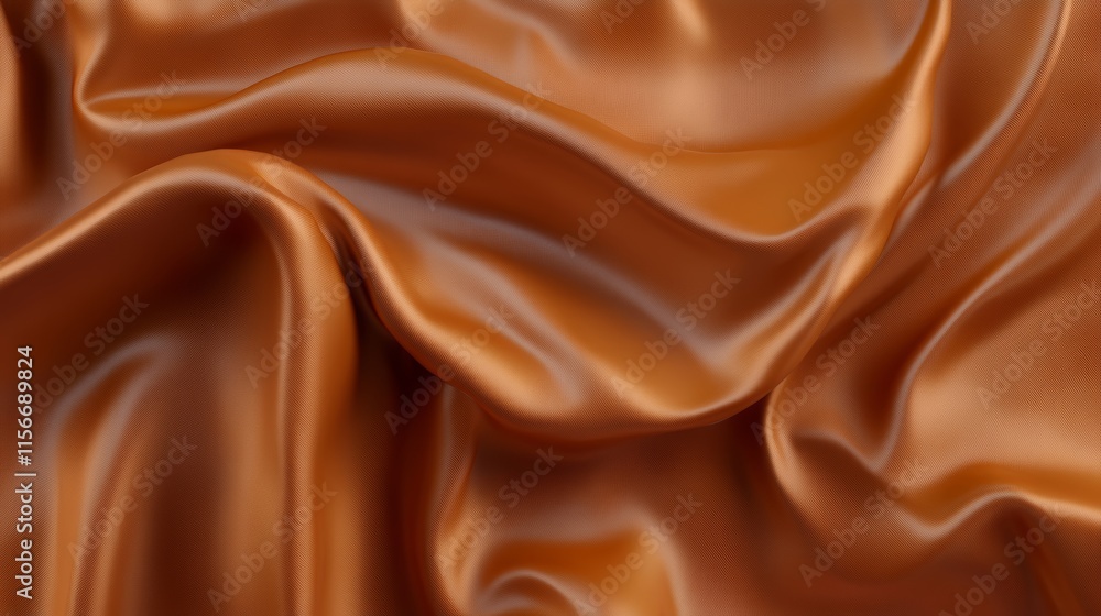 Luxurious flowing amber silk fabric with smooth texture Luxurious flowing amber silk fabric with smooth texture