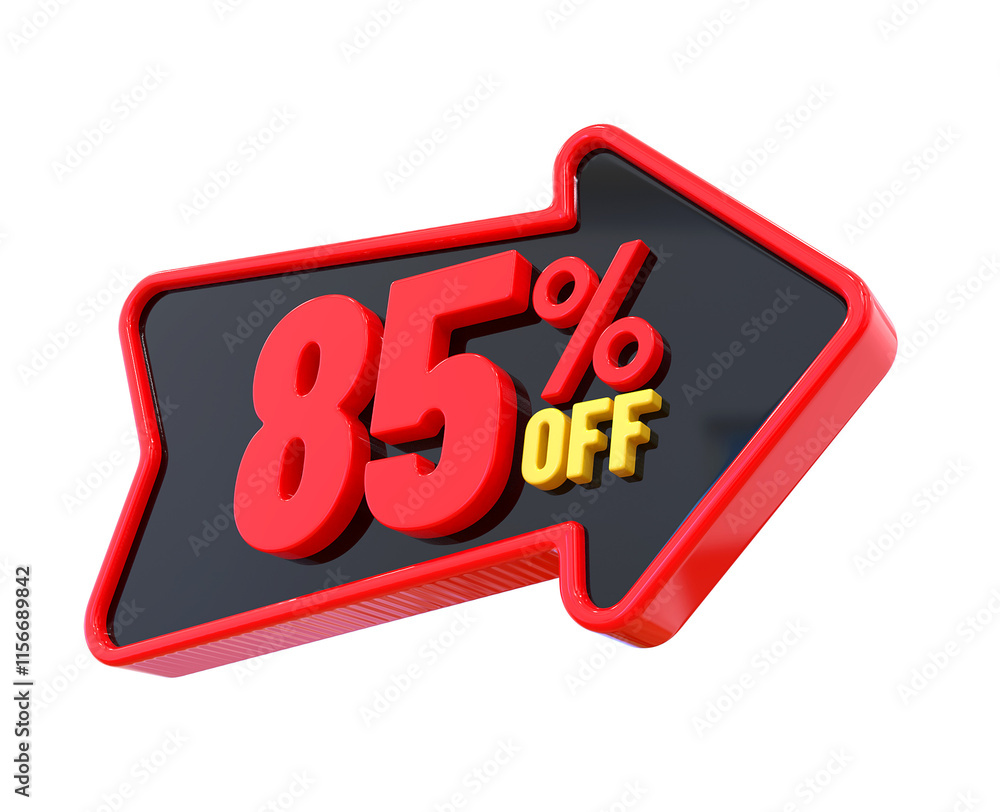 85 Percent Offer Label in 3d 85 Percent Offer Label in 3d