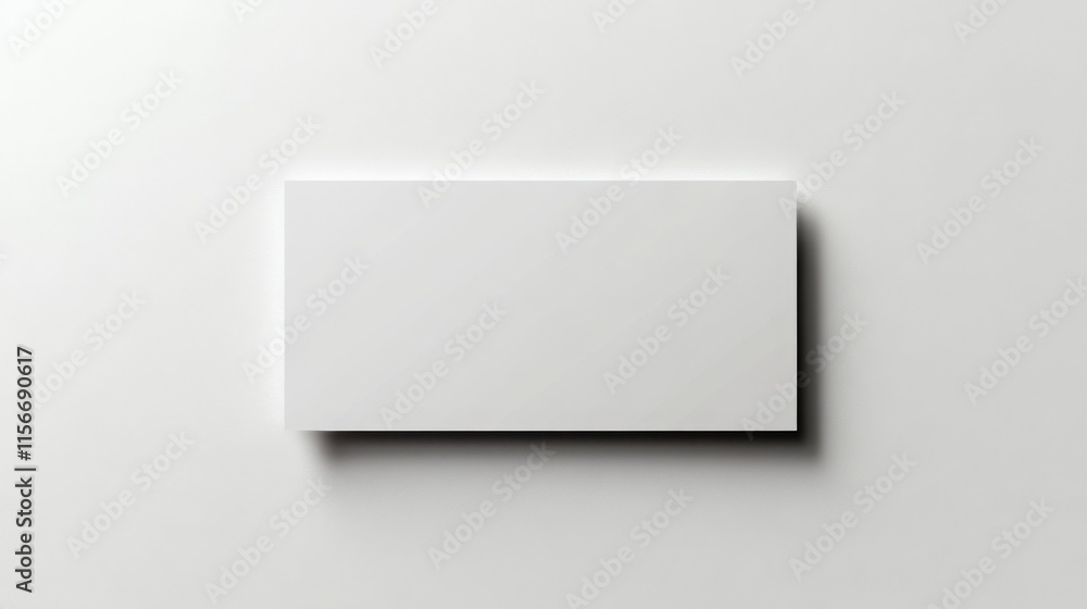 Minimalistic image of a blank white rectangular card business mockup Minimalistic image of a blank white rectangular card business mockup