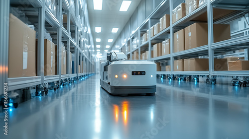 Autonomous mobile robot operating in modern warehouse