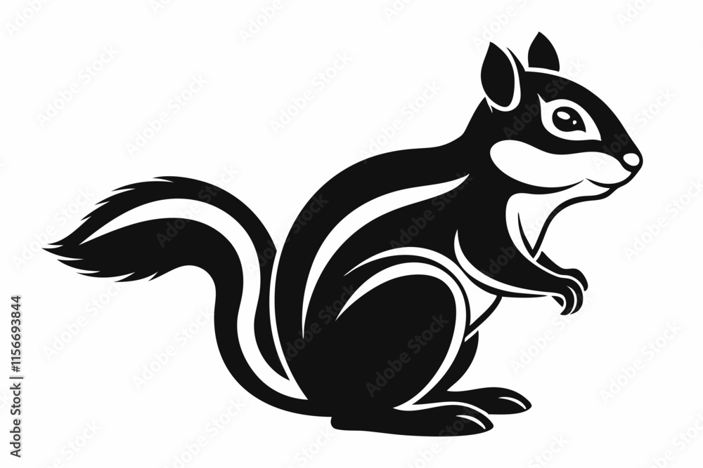 eastern chipmunk silhouette icon vector eastern chipmunk silhouette icon vector