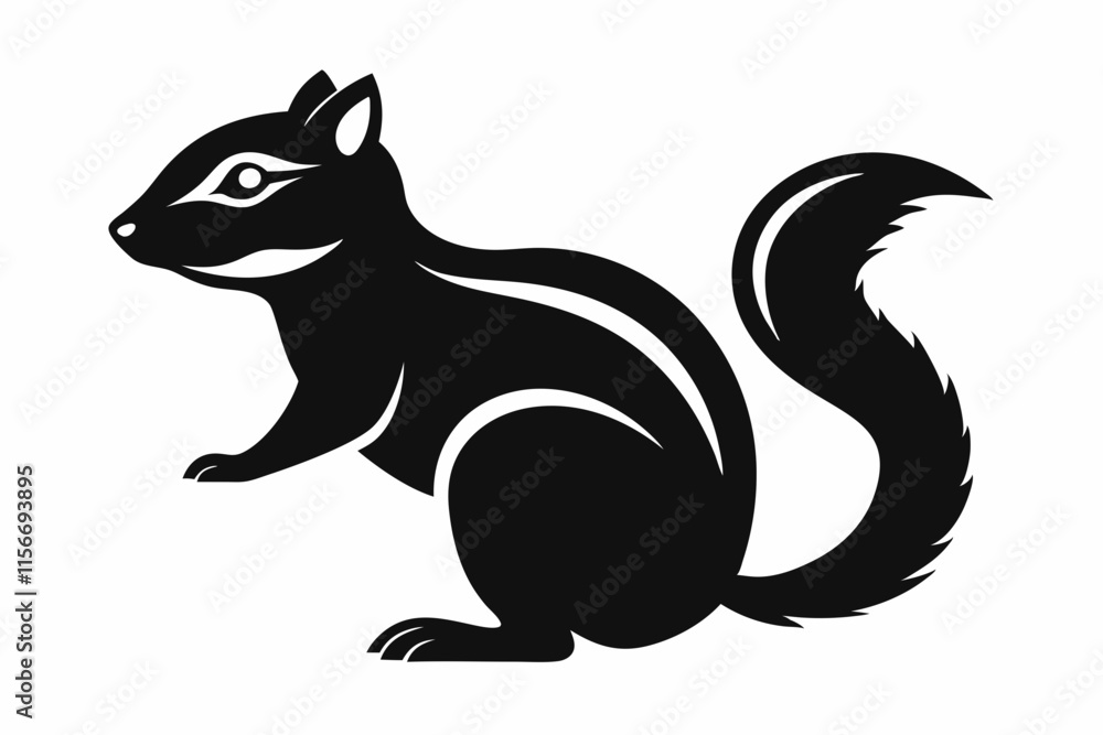 eastern chipmunk silhouette icon vector eastern chipmunk silhouette icon vector
