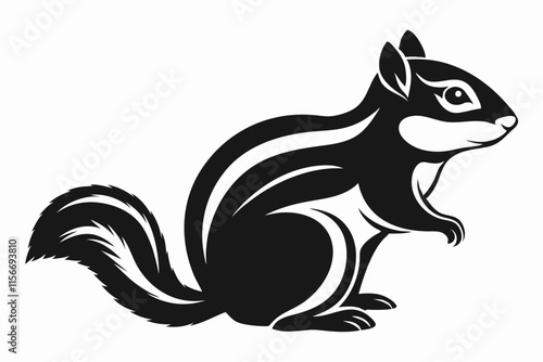 eastern chipmunk silhouette icon vector