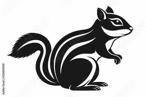 eastern chipmunk silhouette icon vector