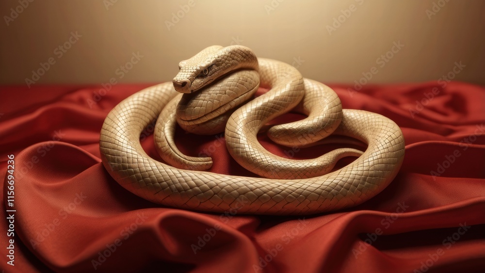 Fototapeta premium 2025 chinese wooden snake