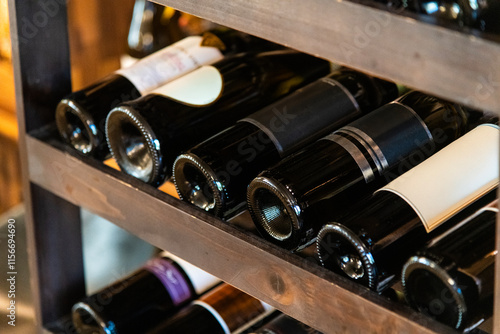 wine bottles on the shelf