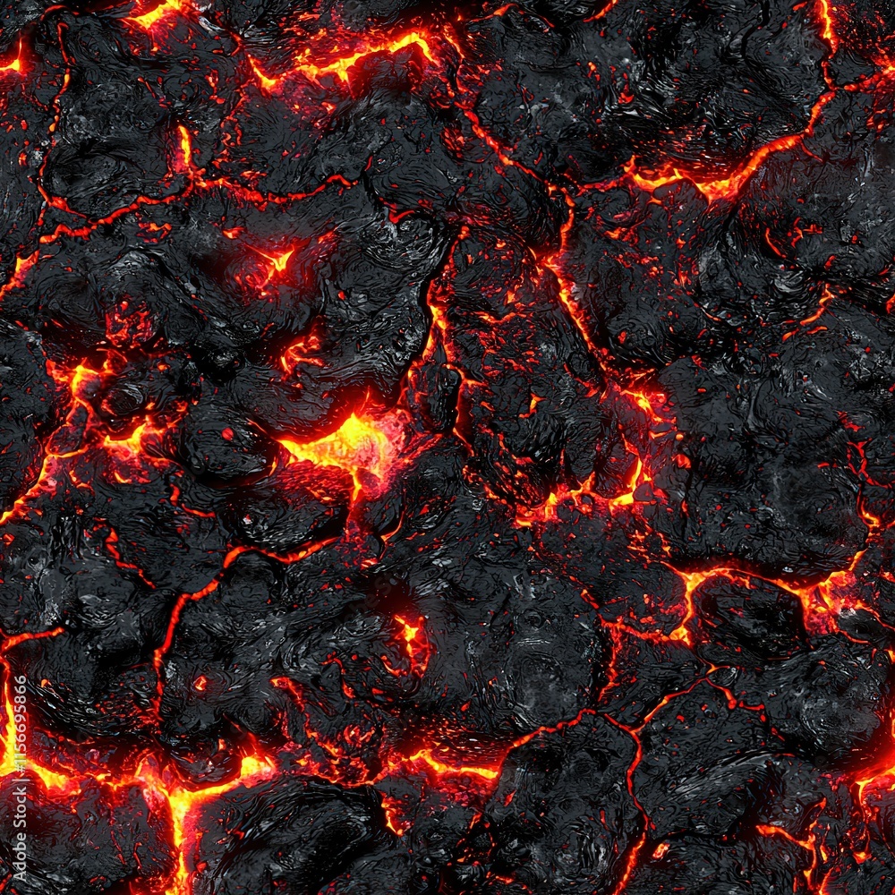 Volcanic Rock Magma Hot Fiery Lava Seamless Pattern Texture Volcanic Rock Magma Hot Fiery Lava Seamless Pattern Texture