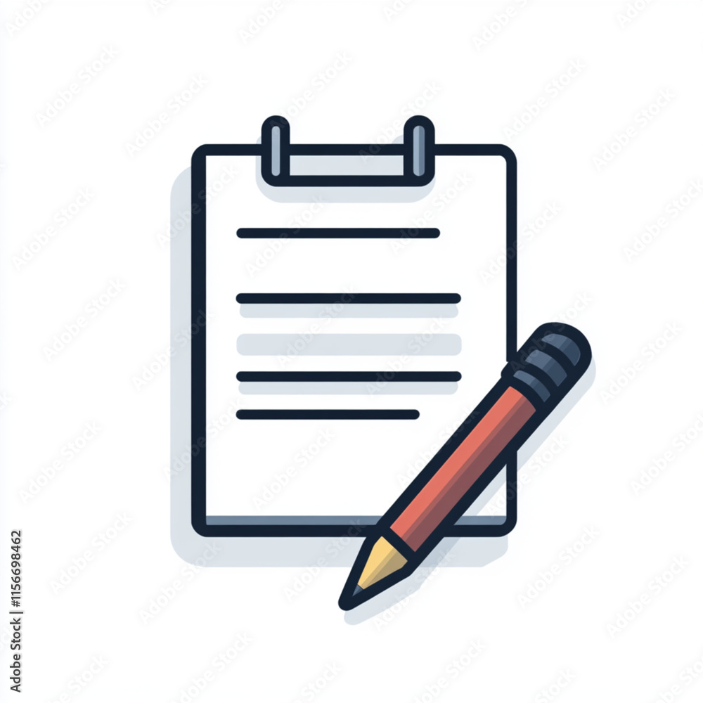 Simple Icon with Notepad and Pen : Generative AI Simple Icon with Notepad and Pen : Generative AI