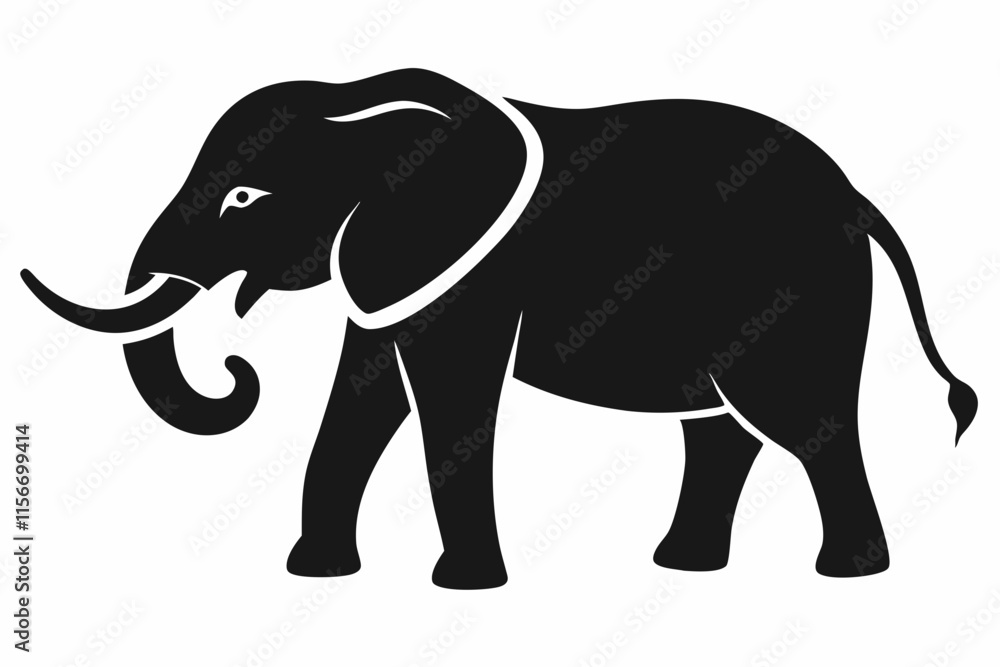 elephant silhouette icon vector elephant silhouette icon vector