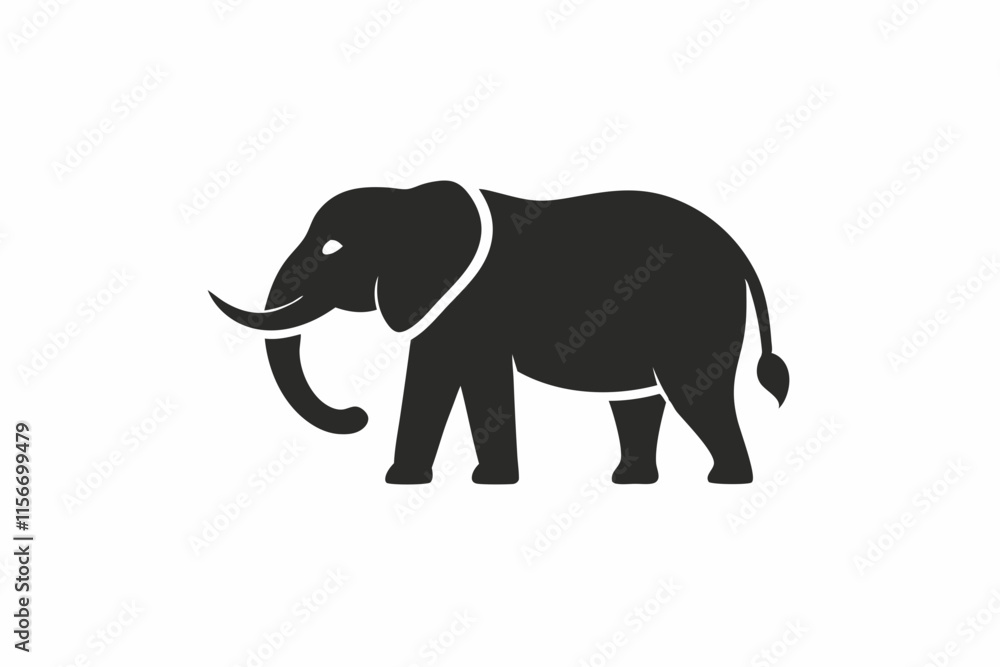 elephant silhouette icon vector elephant silhouette icon vector