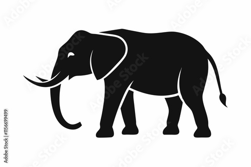 elephant silhouette icon vector photo