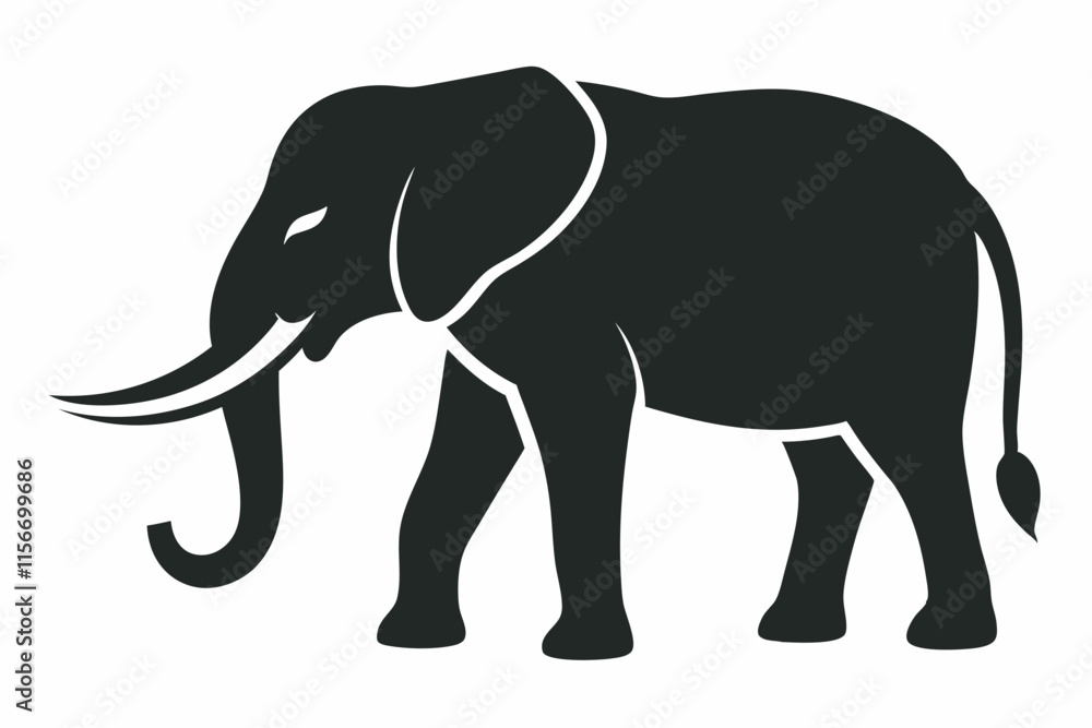 elephant silhouette icon vector elephant silhouette icon vector