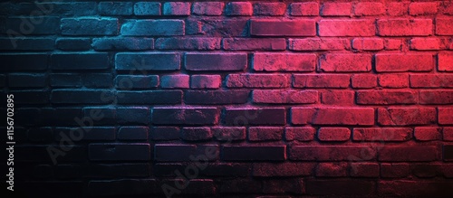 Eerie glowing brick wall background for Halloween with vibrant colors and empty space for text or designs photo