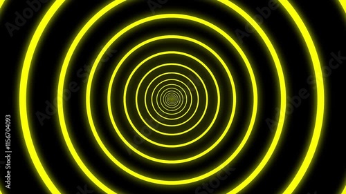 hypnotic loop graphic, glowing monochromatic HD animation of concentric blue circles getting bigger on black background. Seamless loop.