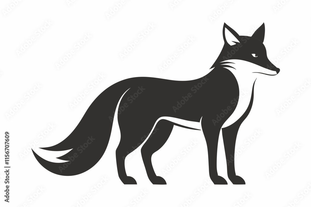 fox silhouette icon vector fox silhouette icon vector
