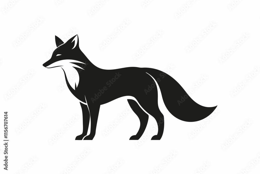 fox silhouette icon vector fox silhouette icon vector