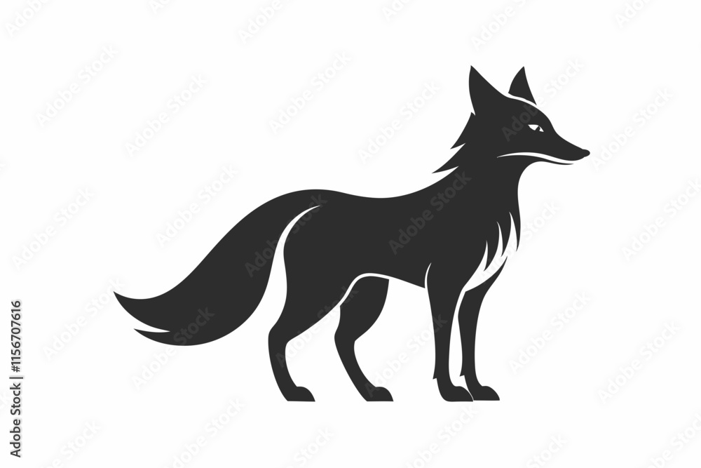 fox silhouette icon vector fox silhouette icon vector