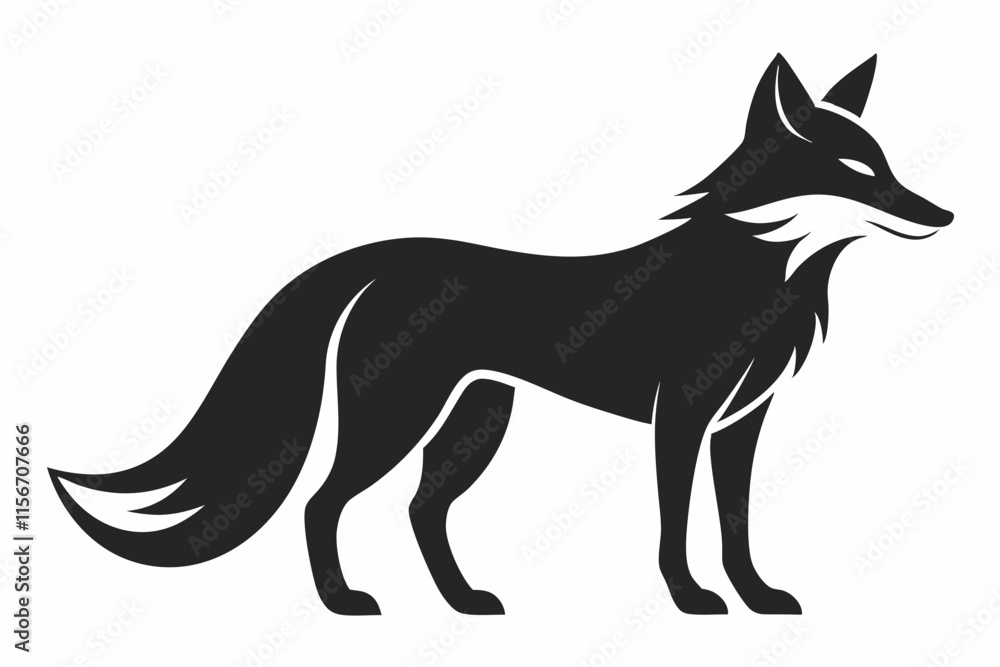 fox silhouette icon vector fox silhouette icon vector