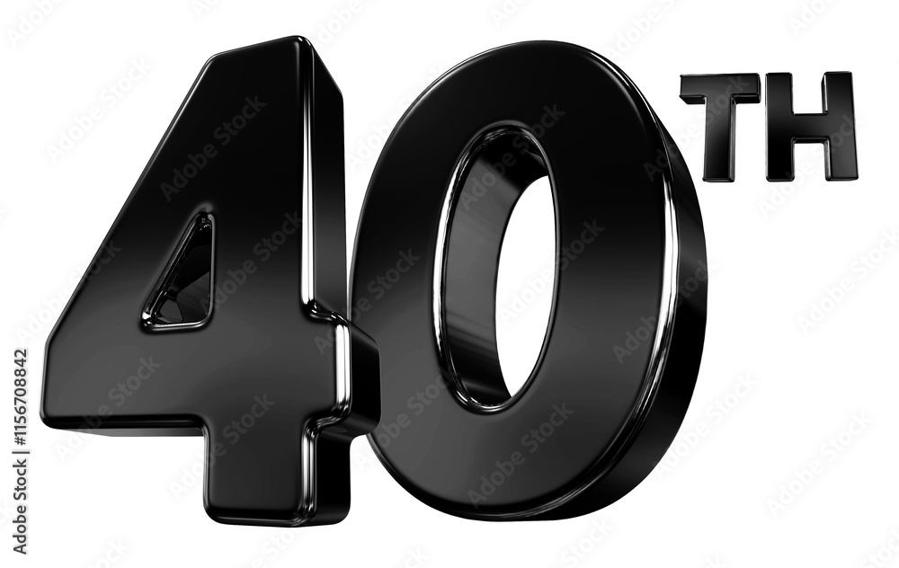 40 Year Anniversary Black Number 40 Year Anniversary Black Number