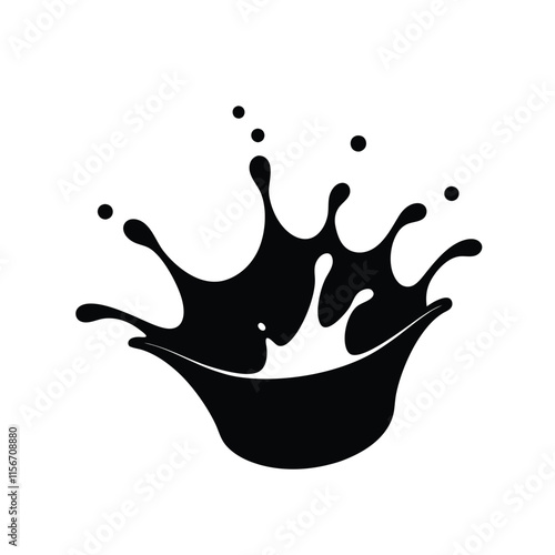 Water Drop  Splash Silhouette Vector Illustration