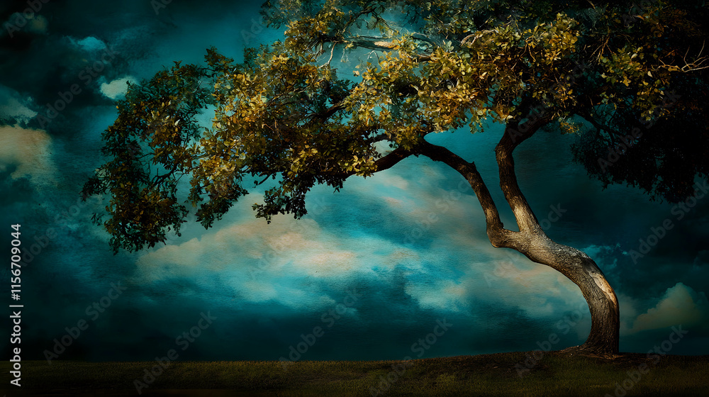 Graceful Tree Against a Dramatic Sky Graceful Tree Against a Dramatic Sky