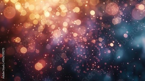 A vibrant abstract background featuring colorful bokeh lights and soft glows.