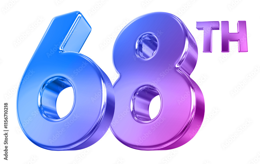 68 Year Anniversary Gradient Number 68 Year Anniversary Gradient Number