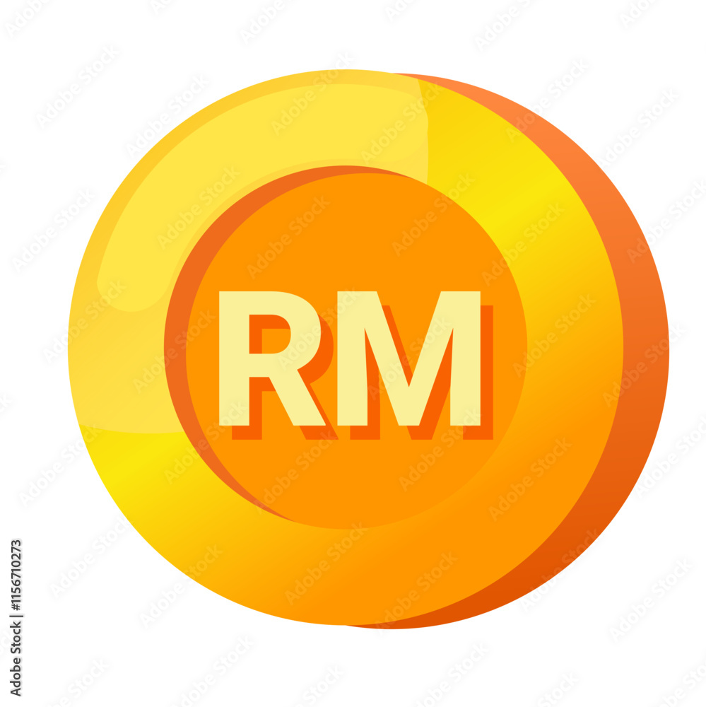 Malaysian Ringgit (MYR) sign icon gold gradient 3D vector illustration coin currency money Malaysian Ringgit (MYR) sign icon gold gradient 3D vector illustration coin currency money