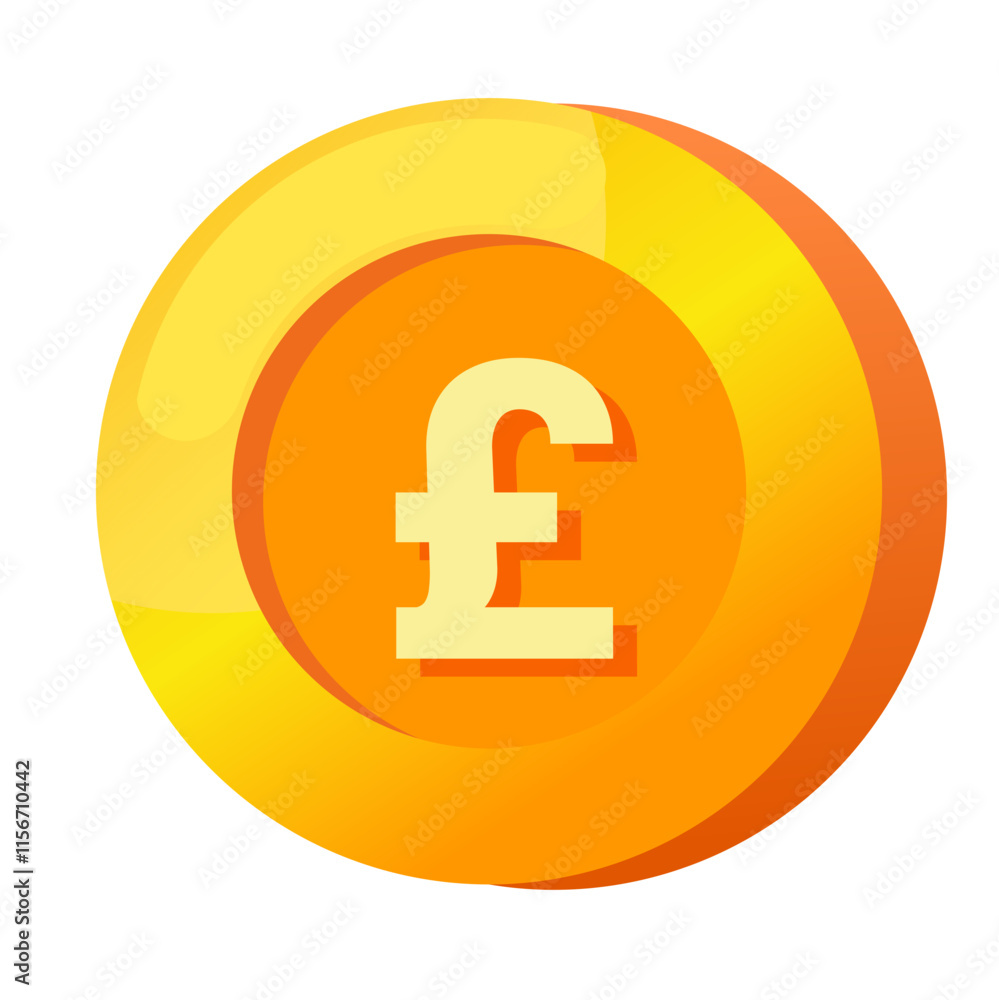 Pound sterling GBP Dollar sign icon gold gradient 3D vector illustration coin currency money Pound sterling GBP Dollar sign icon gold gradient 3D vector illustration coin currency money