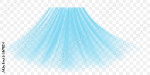 Cold flow from the air conditioner. Snowy frosty whirlwind. Realistic 3d vector isolated on transparent background.