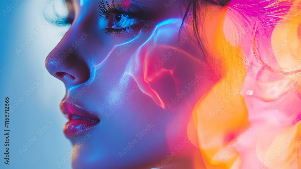Neon Dreams: A Portrait of Feminine Beauty Neon Dreams: A Portrait of Feminine Beauty
