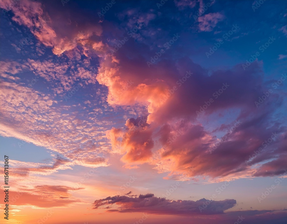 Fototapeta premium Sky with clouds at sunset