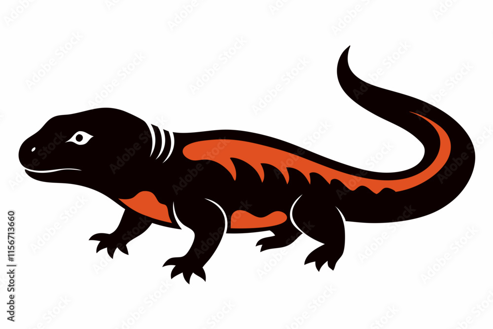Fototapeta premium Gila monster silhouette icon vector
