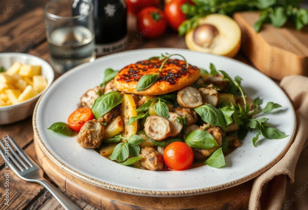 Delicious Grilled Halloumi Salad with Roasted Vegetables Herbs Delicious Grilled Halloumi Salad with Roasted Vegetables Herbs