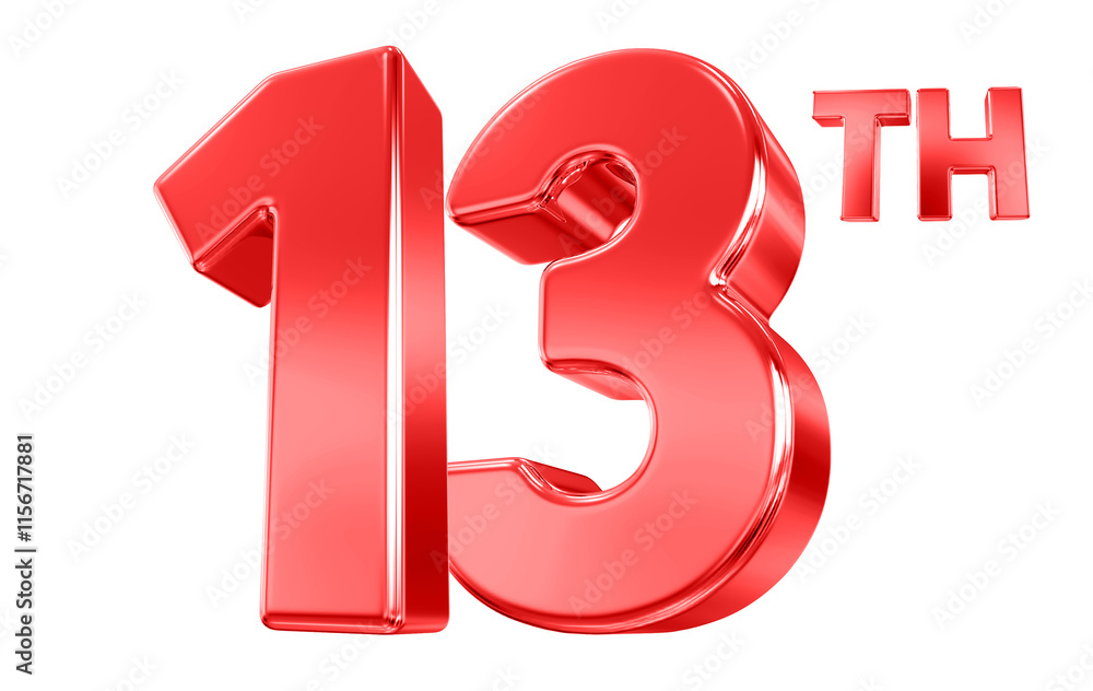 13 Year Anniversary Red Number 13 Year Anniversary Red Number