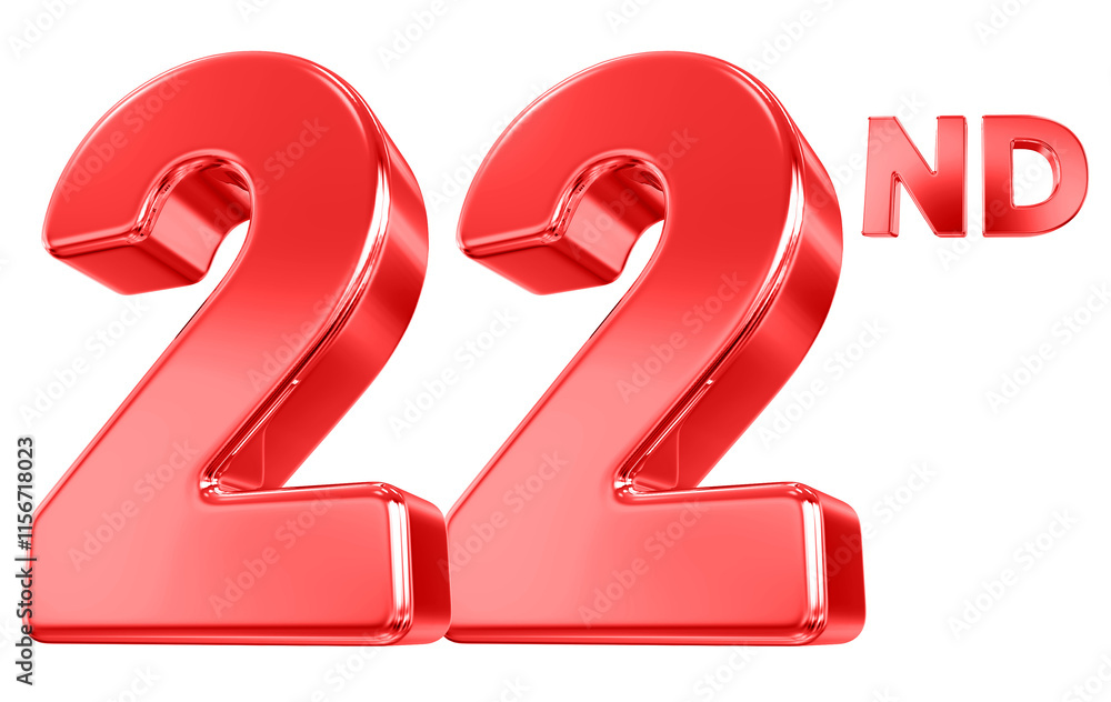 22 Year Anniversary Red Number 22 Year Anniversary Red Number