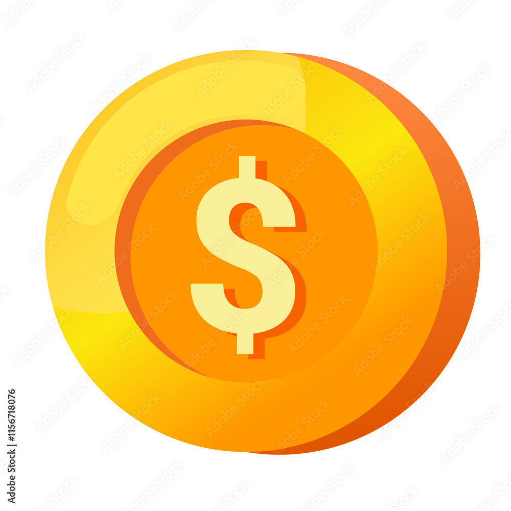 dollar sign icon gold gradient 3D vector illustration coin currency dollar sign icon gold gradient 3D vector illustration coin currency