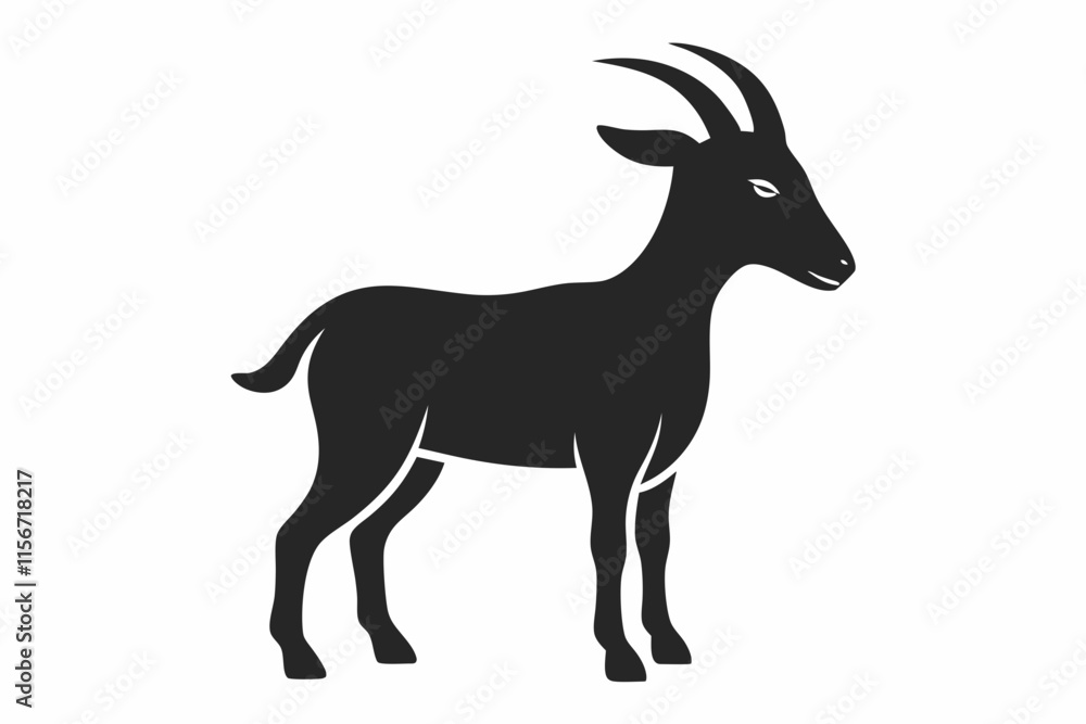 Fototapeta premium goat silhouette icon vector white