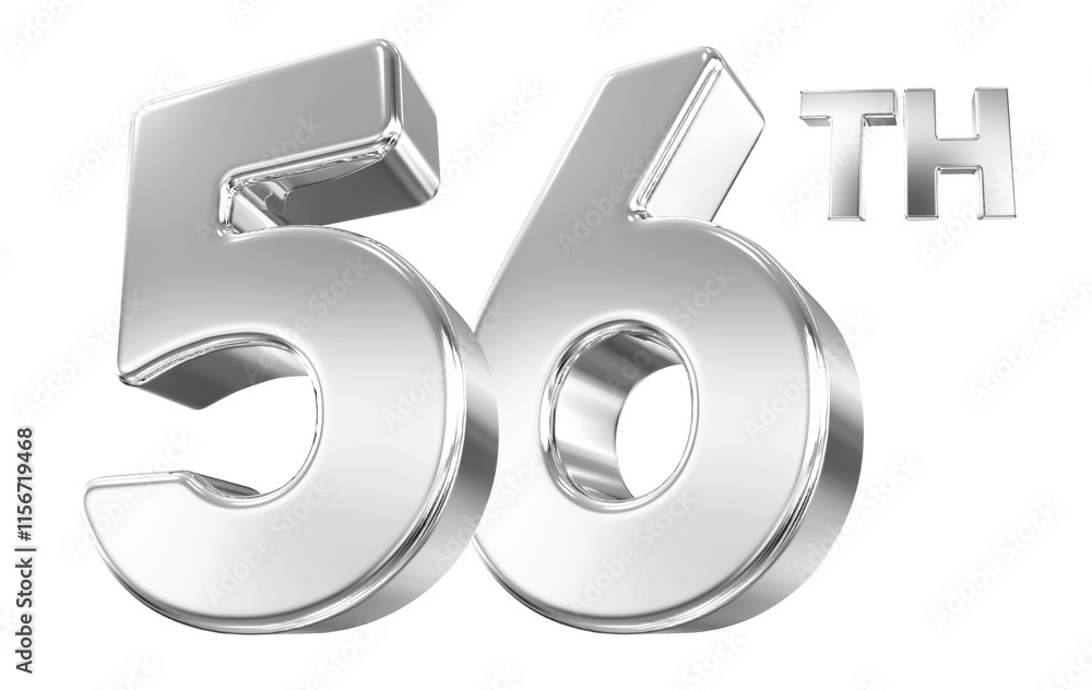 56 Year Anniversary Silver Number 56 Year Anniversary Silver Number