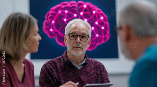 Nurse Explaining Brain Therapy Results to Patients