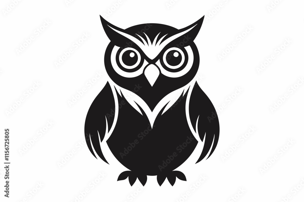 Fototapeta premium great horned owl silhouette icon vector