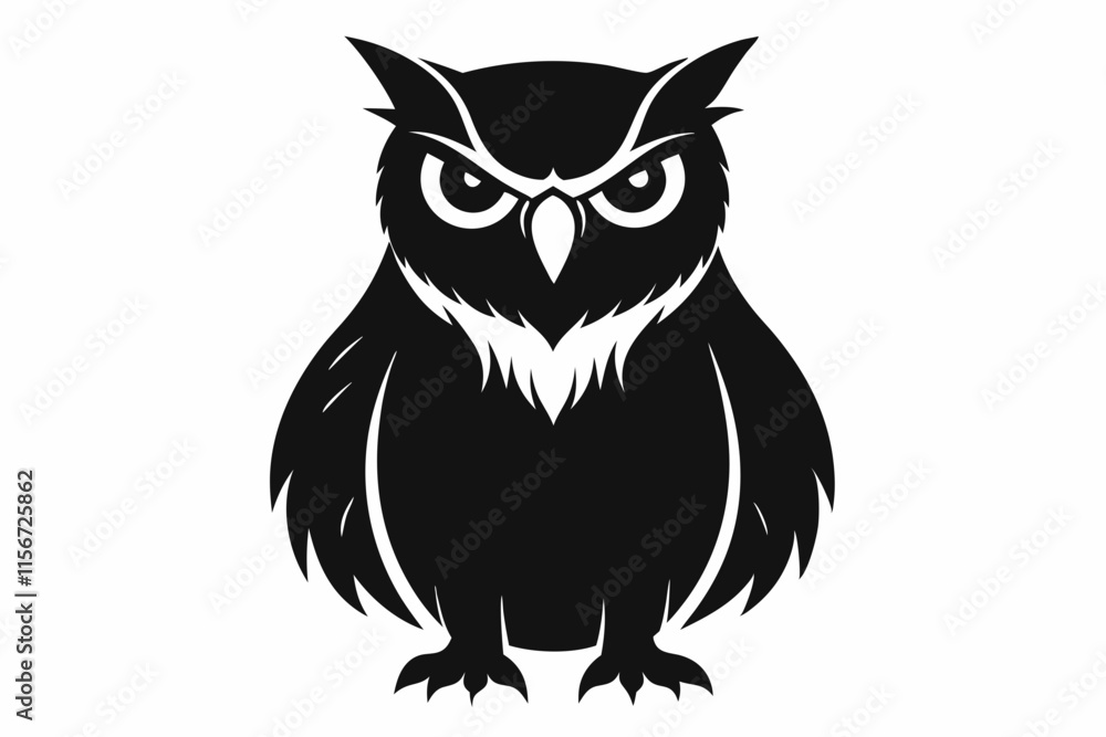 great horned owl silhouette icon vector great horned owl silhouette icon vector