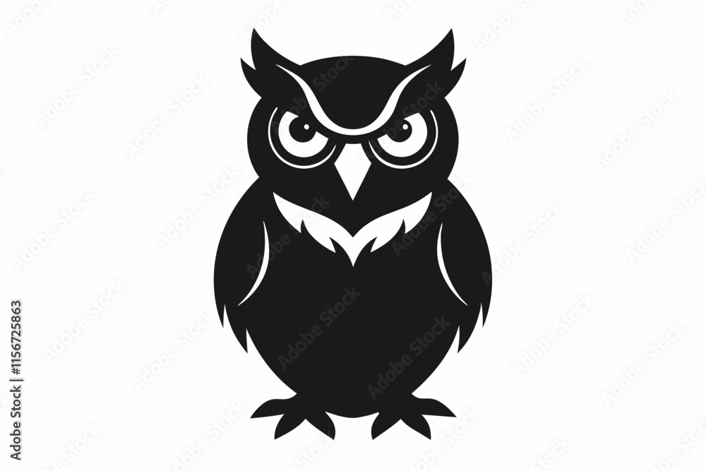 Fototapeta premium great horned owl silhouette icon vector