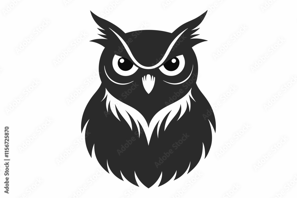 Fototapeta premium great horned owl silhouette icon vector