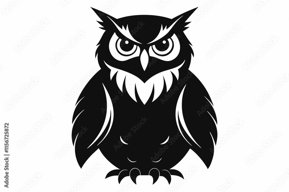 Obraz premium great horned owl silhouette icon vector