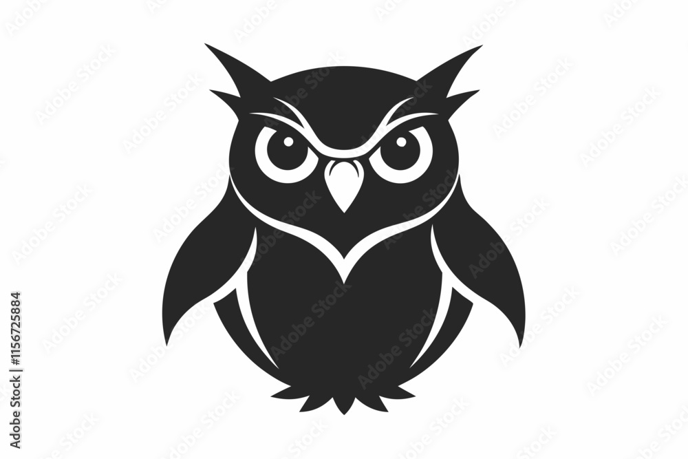 great horned owl silhouette icon vector great horned owl silhouette icon vector