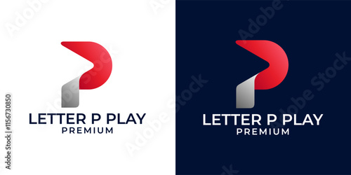 P Play Icon Button Logo Design. Letter P Play Video Logo Vector. Vector Logo Design Template of Letter P, Play, Video, Videography, Streaming, Channel, Multimedia, Colorful Modern Minimalist Style.