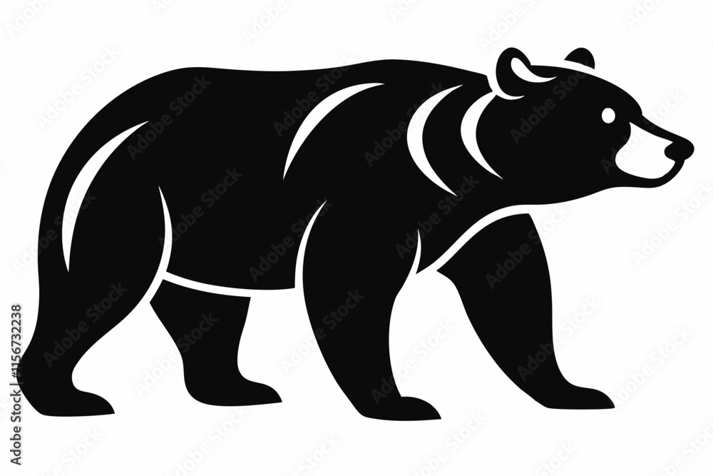 Fototapeta premium grizzly bear silhouette icon vector