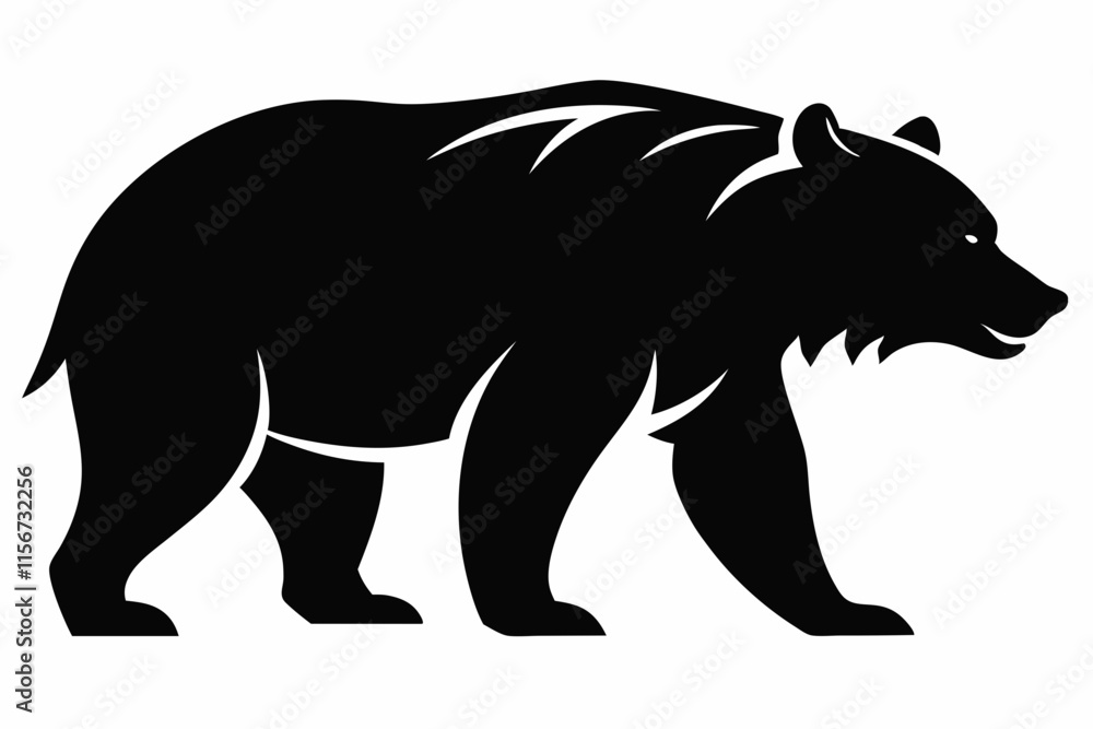 grizzly bear silhouette icon vector grizzly bear silhouette icon vector
